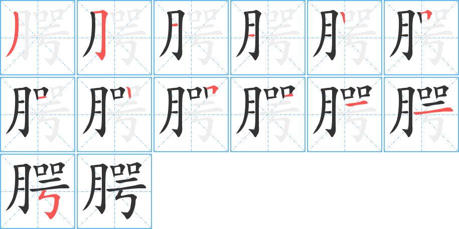 腭字的笔画顺序