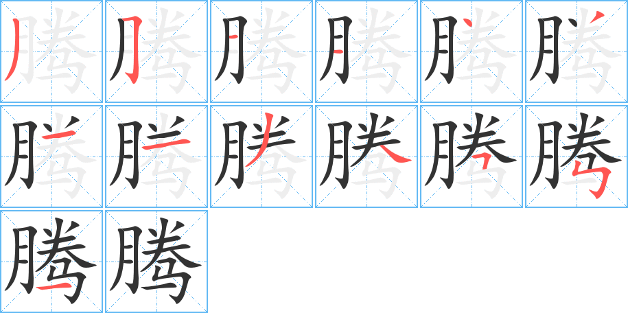 腾字的笔画顺序