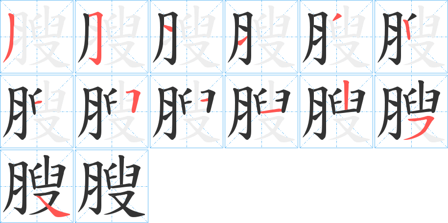膄字的笔画顺序