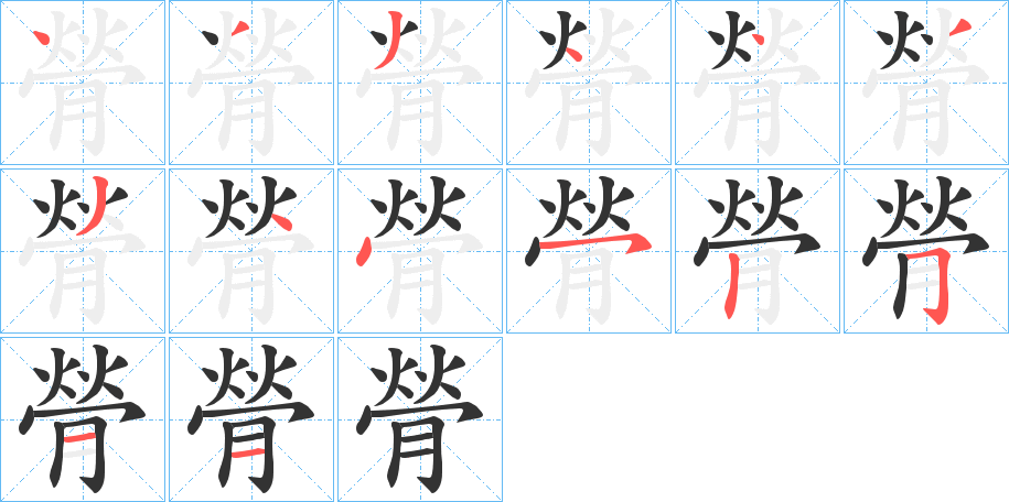 膋字的笔画顺序