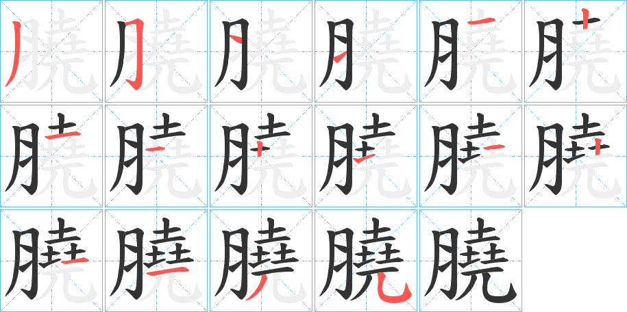 膮字的笔画顺序