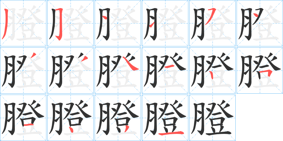 膯字的笔画顺序