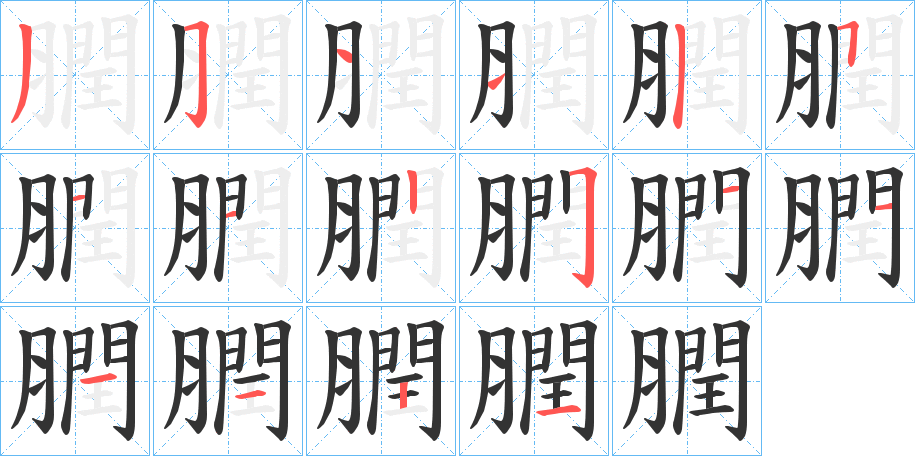 膶字的笔画顺序