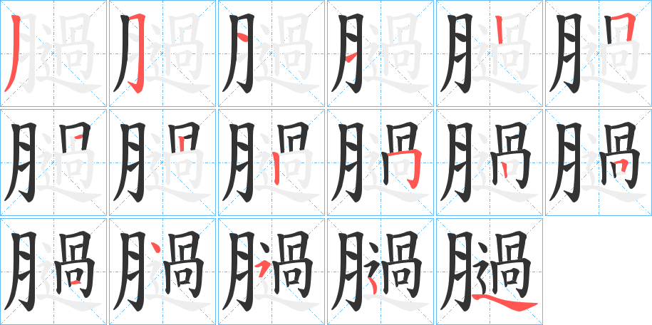 膼字的笔画顺序