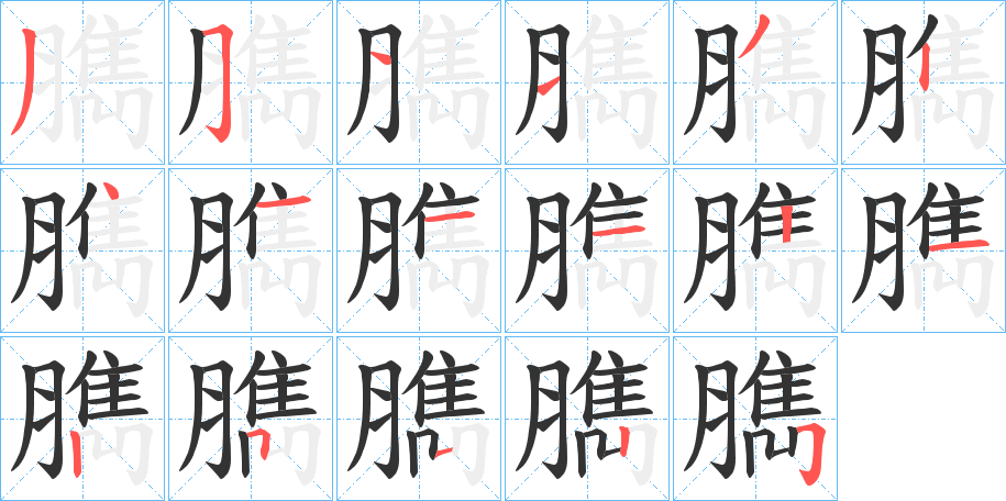 臇字的笔画顺序