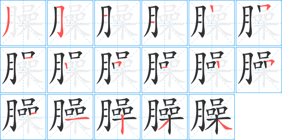 臊字的笔画顺序