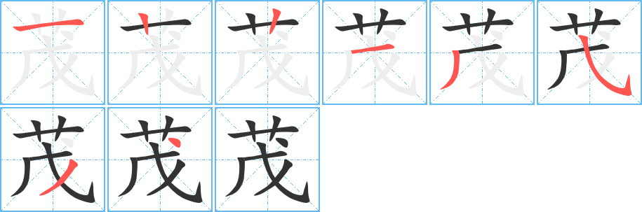 茂字的笔画顺序
