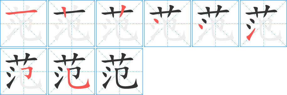 范字的笔画顺序