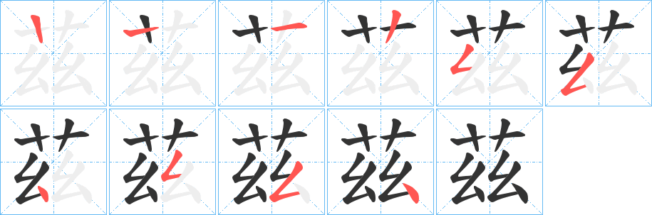 茲字的笔画顺序