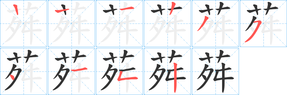 荈字的笔画顺序