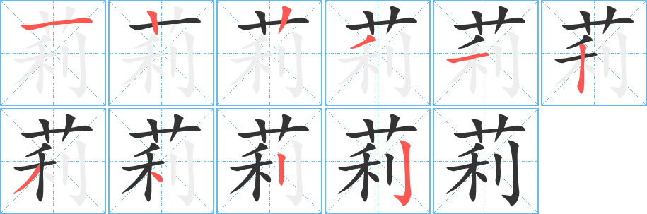 莉字的笔画顺序