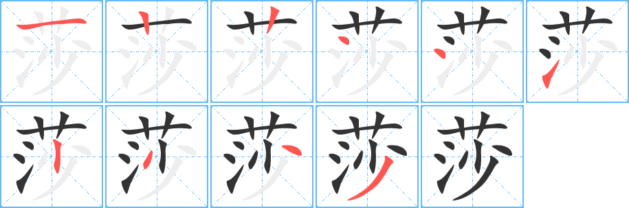 莎字的笔画顺序
