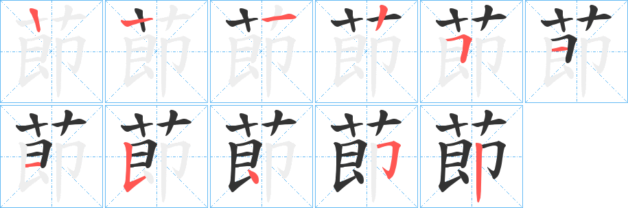 莭字的笔画顺序