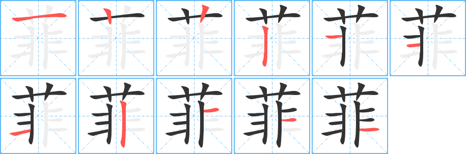 菲字的笔画顺序