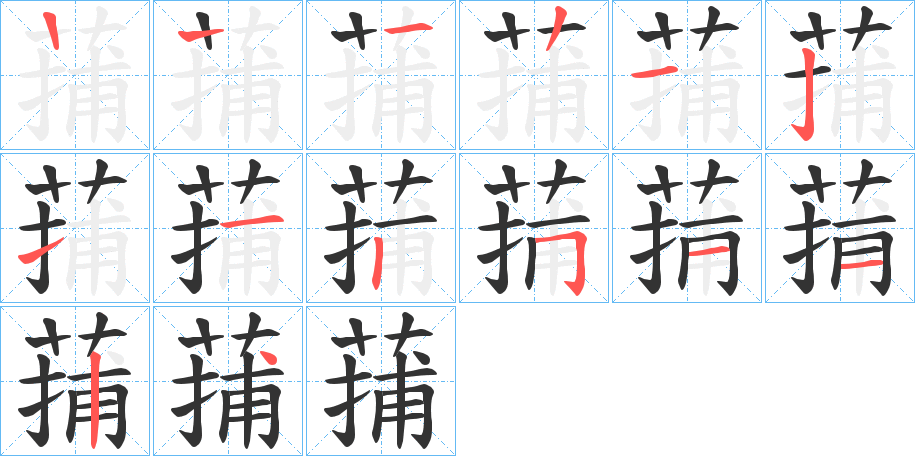 蒱字的笔画顺序