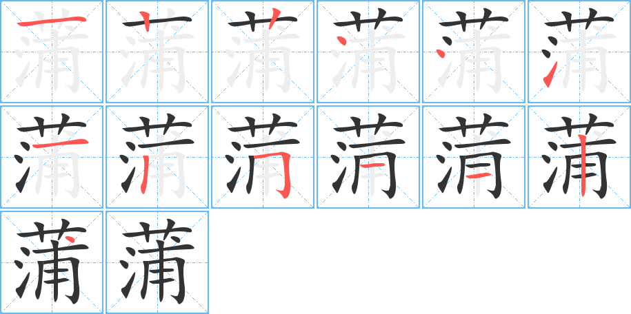 蒲字的笔画顺序