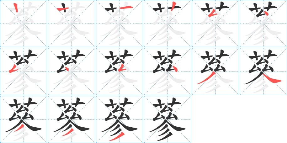 蔘字的笔画顺序