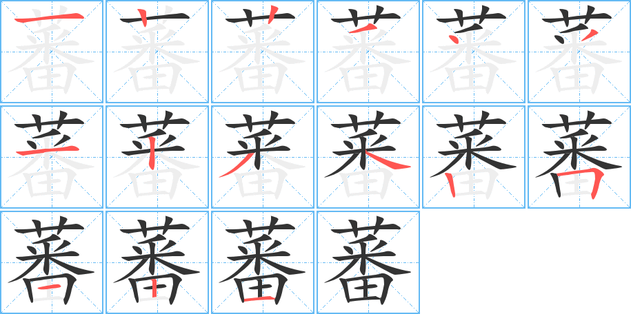 蕃字的笔画顺序