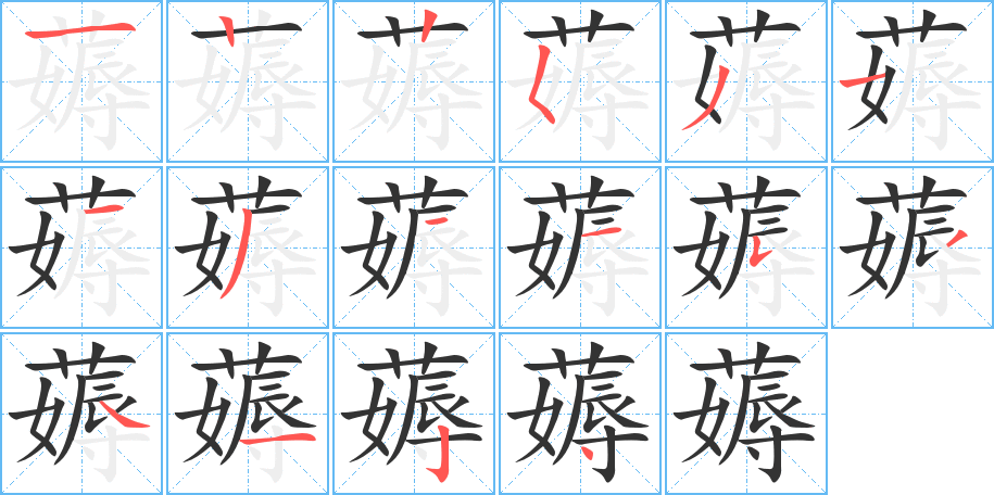 薅字的笔画顺序