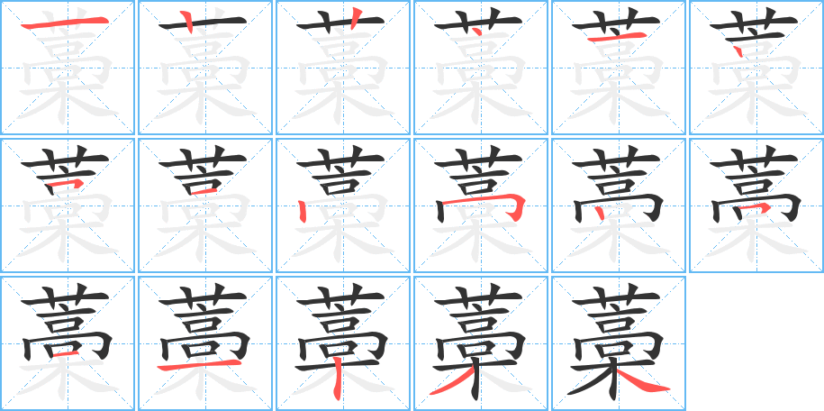 藁字的笔画顺序