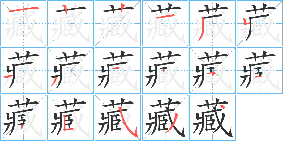 藏字的笔画顺序