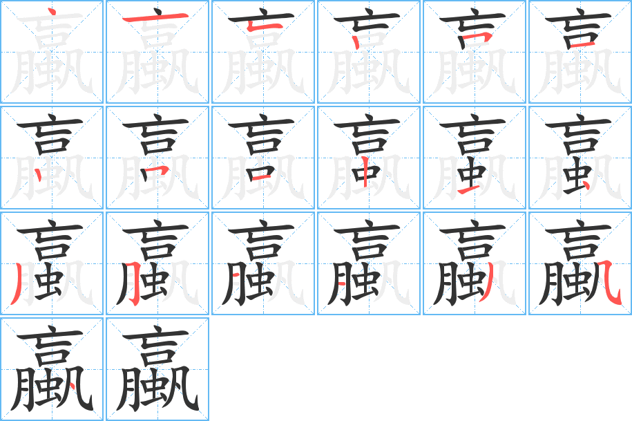蠃字的笔画顺序