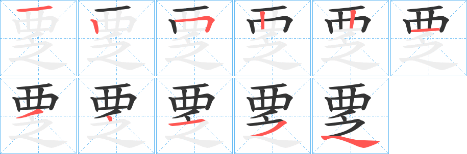 覂字的笔画顺序