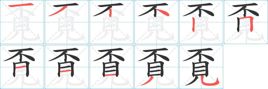 覔字的笔画顺序