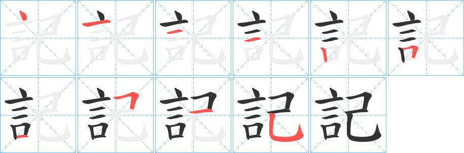 記字的笔画顺序