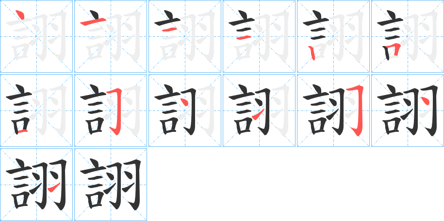 詡字的笔画顺序