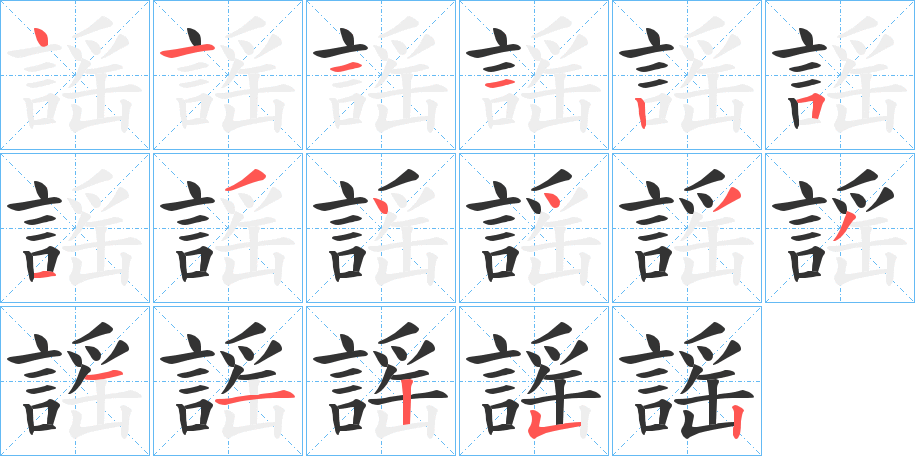 謡字的笔画顺序