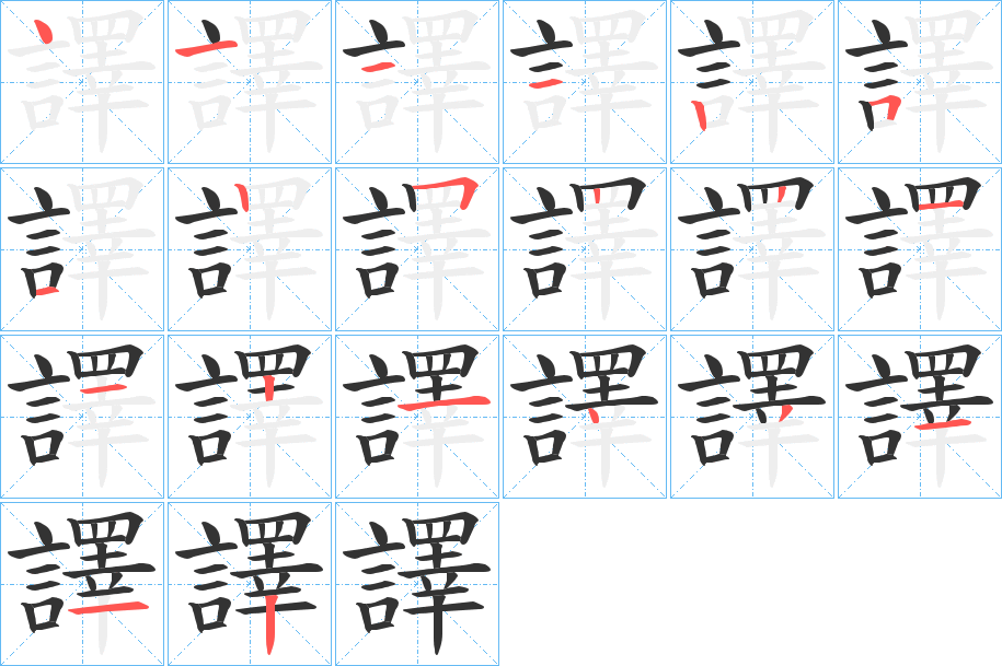 譯字的笔画顺序