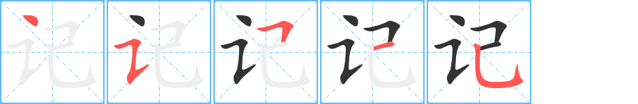 记字的笔画顺序