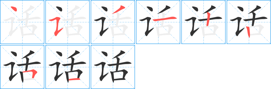 话字的笔画顺序