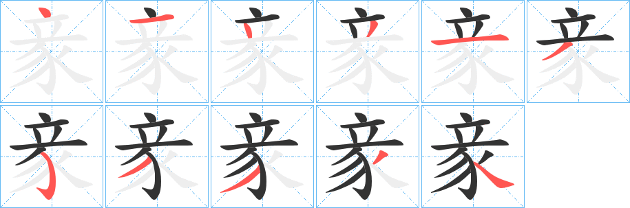 豙字的笔画顺序