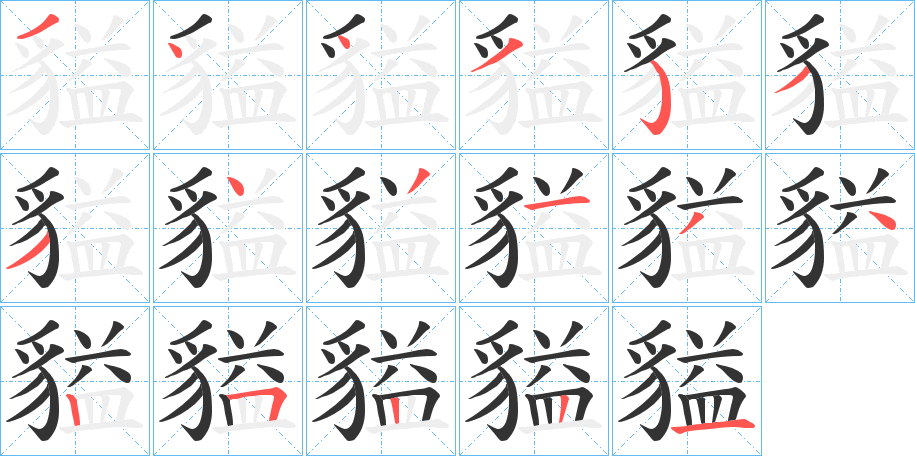 貖字的笔画顺序