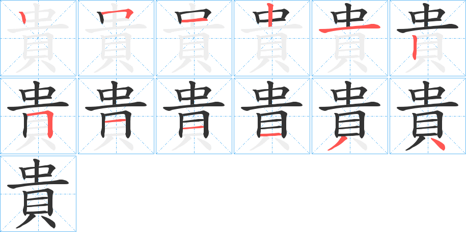 貴字的笔画顺序