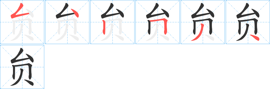 贠字的笔画顺序