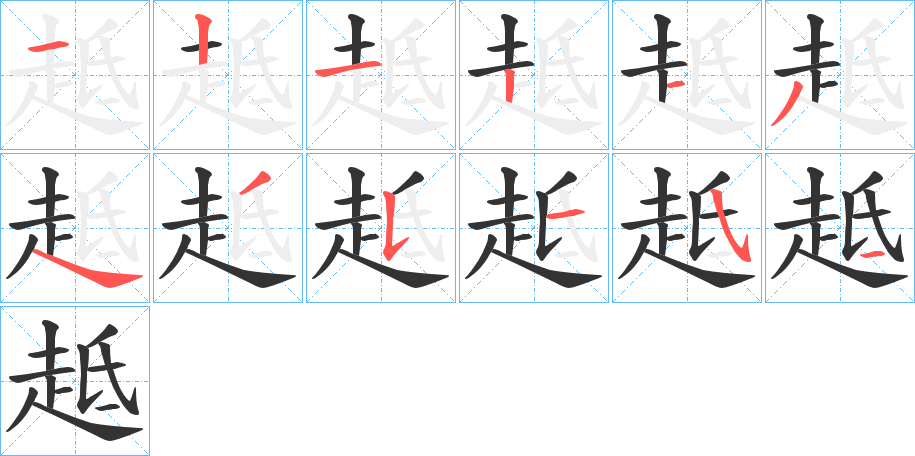 趆字的笔画顺序