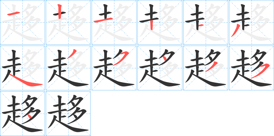 趍字的笔画顺序
