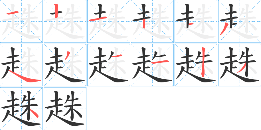 趎字的笔画顺序