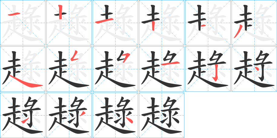 趢字的笔画顺序