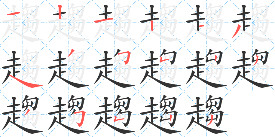 趨字的笔画顺序