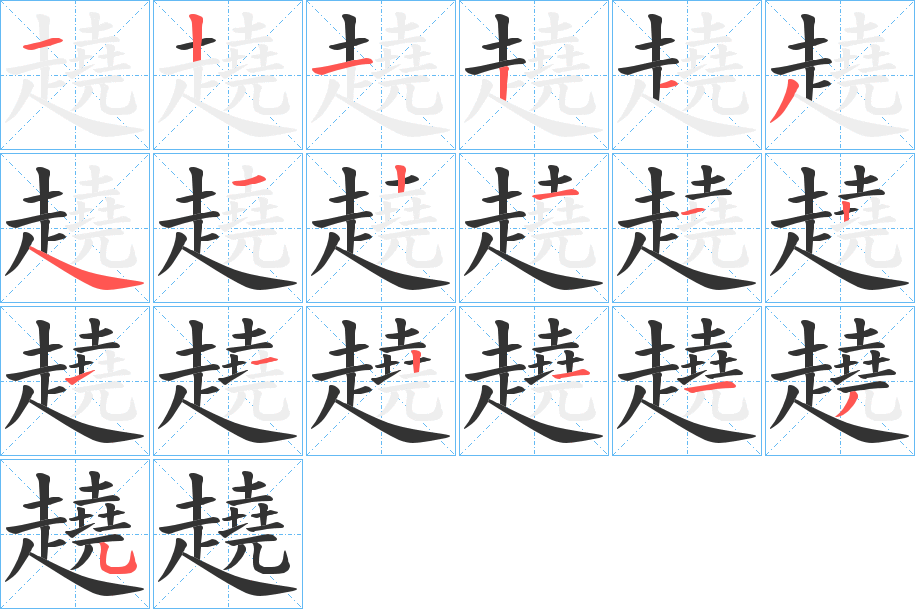 趬字的笔画顺序