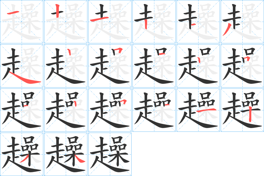 趮字的笔画顺序