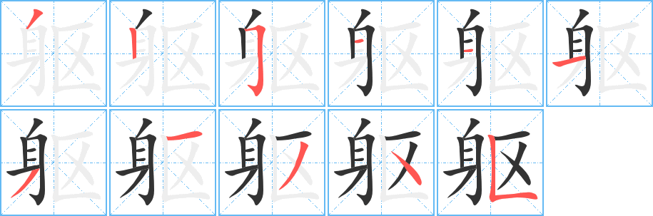 躯字的笔画顺序