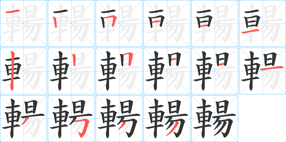 輰字的笔画顺序