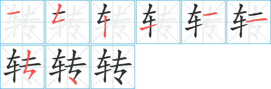 转字的笔画顺序