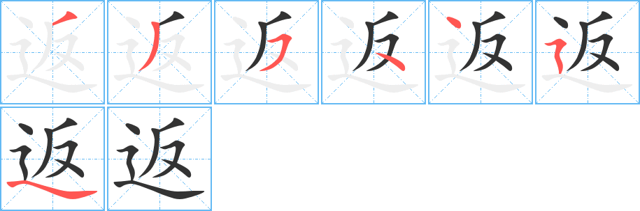 返字的笔画顺序