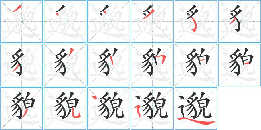 邈字的笔画顺序